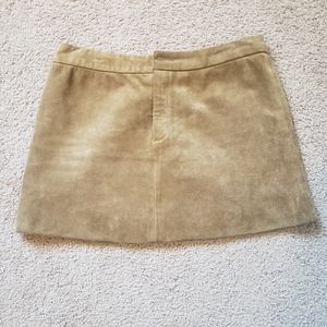 Banana Republic brown leather mini skirt